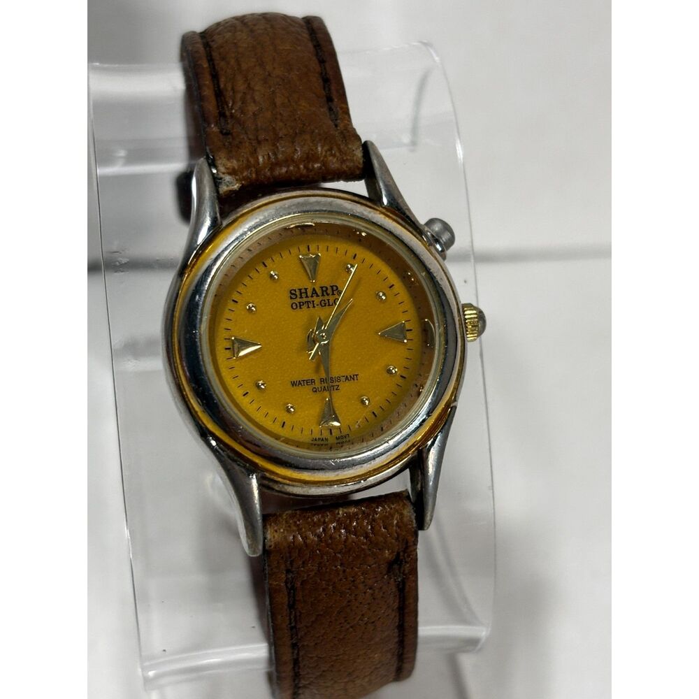 Sharp Opti-glo 361633 brown dial vintage women's watch, working